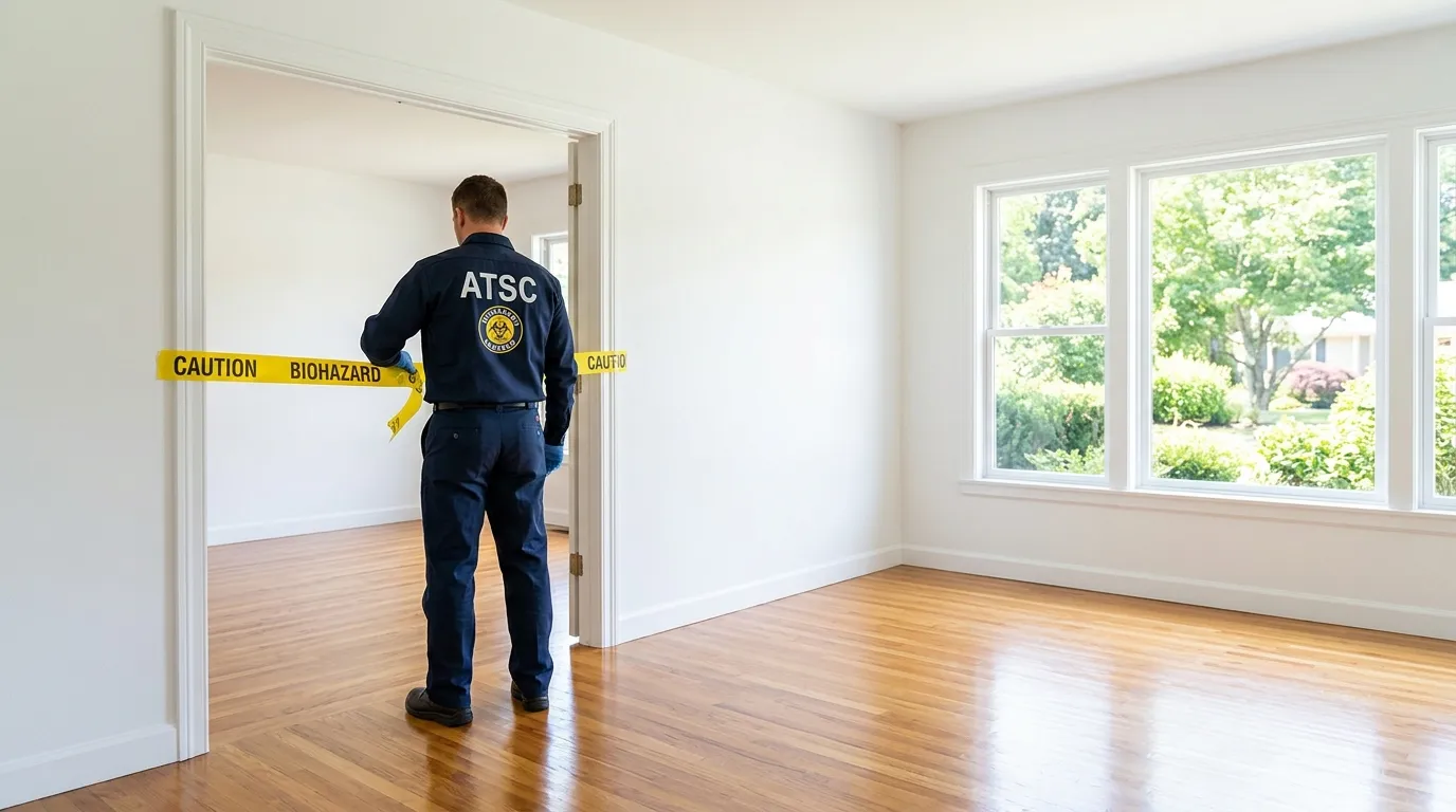 Certified biohazard cleanup crew performing Crime Scene Cleanup in Timonium